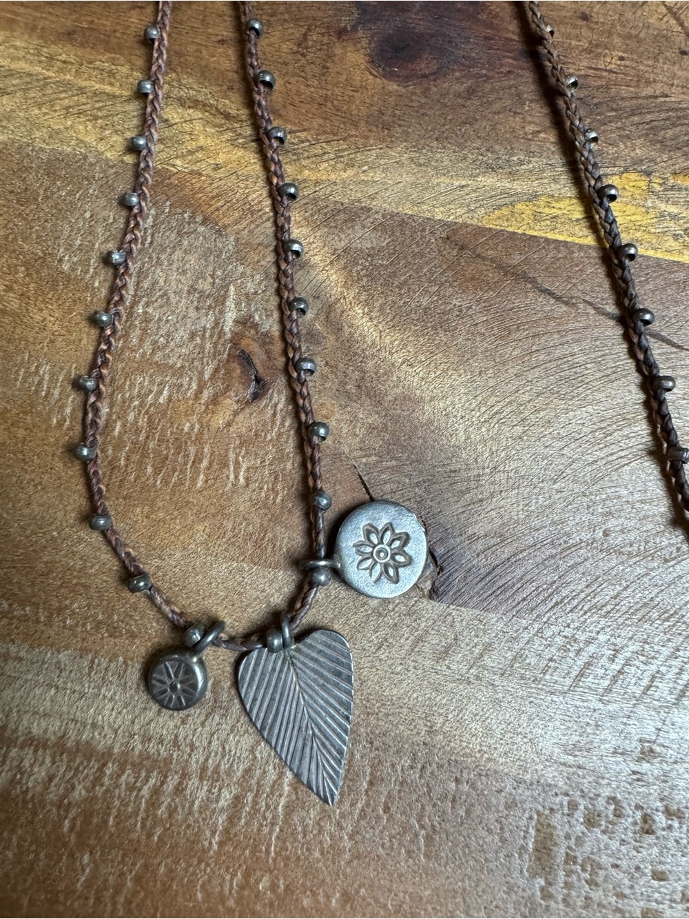 Delicate Brown Beaded Charm Necklace - Women Jewelry - Picture 2 of 4